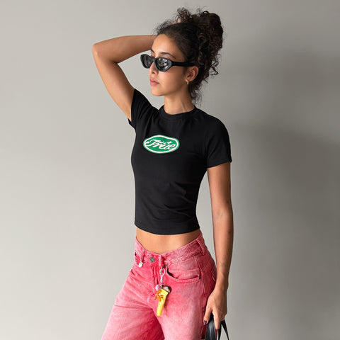 True Stamp Slim Tee - Black/Green