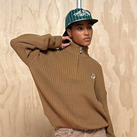 True Star Pinstripe Golfer Cap - Pine Green