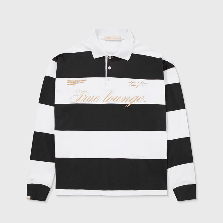 True Lounge LS Boxy Polo - Black