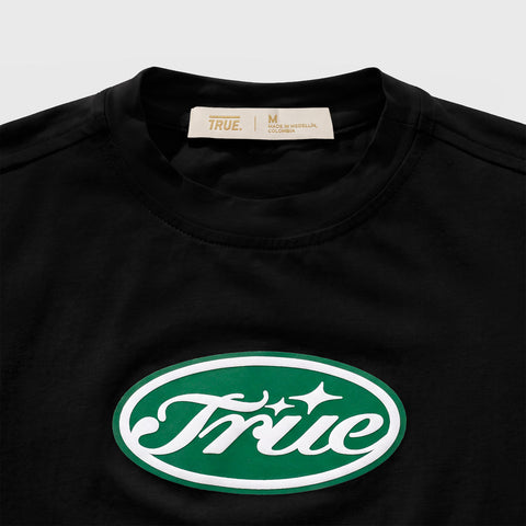 True Stamp Slim Tee - Black/Green
