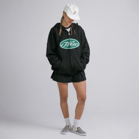 True Stamp Zipper Hoodie - Black