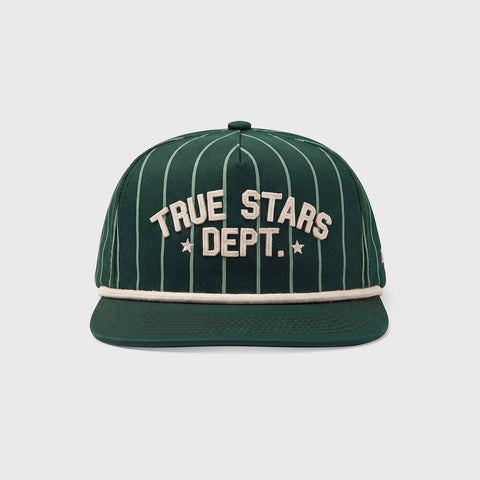 True Star Pinstripe Golfer Cap - Pine Green