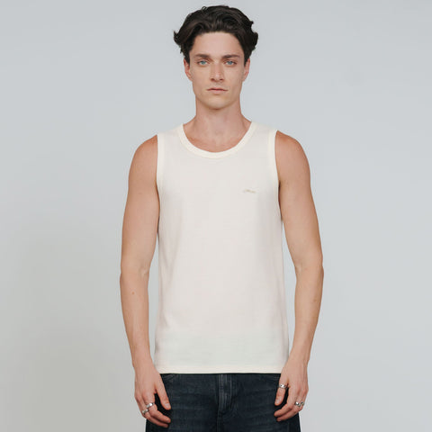 True Textured Sleeveless Tee - Cream