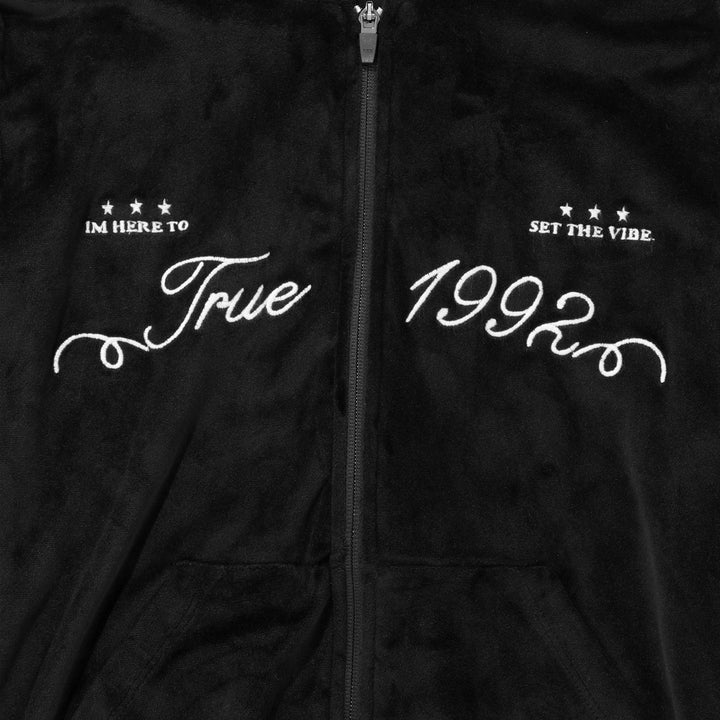 True Velour Track Jacket - Black