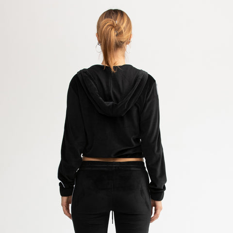 True Velour Track Jacket - Black