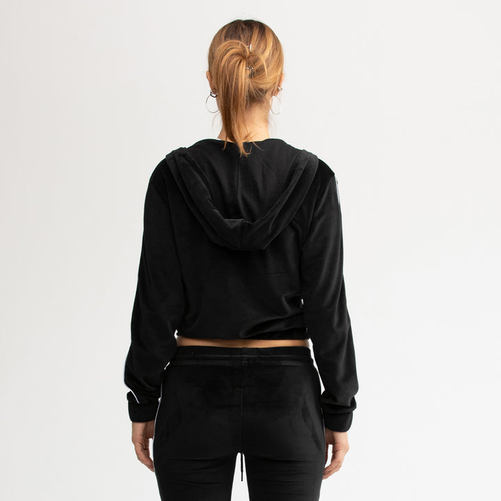 True Velour Track Jacket - Black