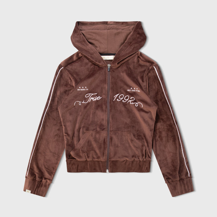 True Velour Track Jacket - Brown
