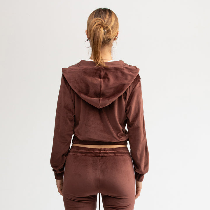 True Velour Track Jacket - Brown