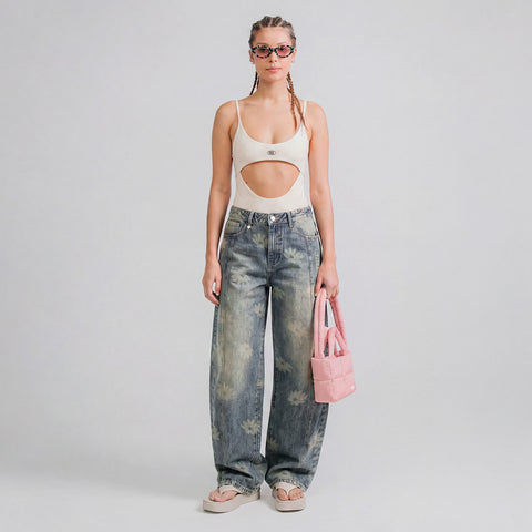 True Way Barrel Pants - Washed Blue