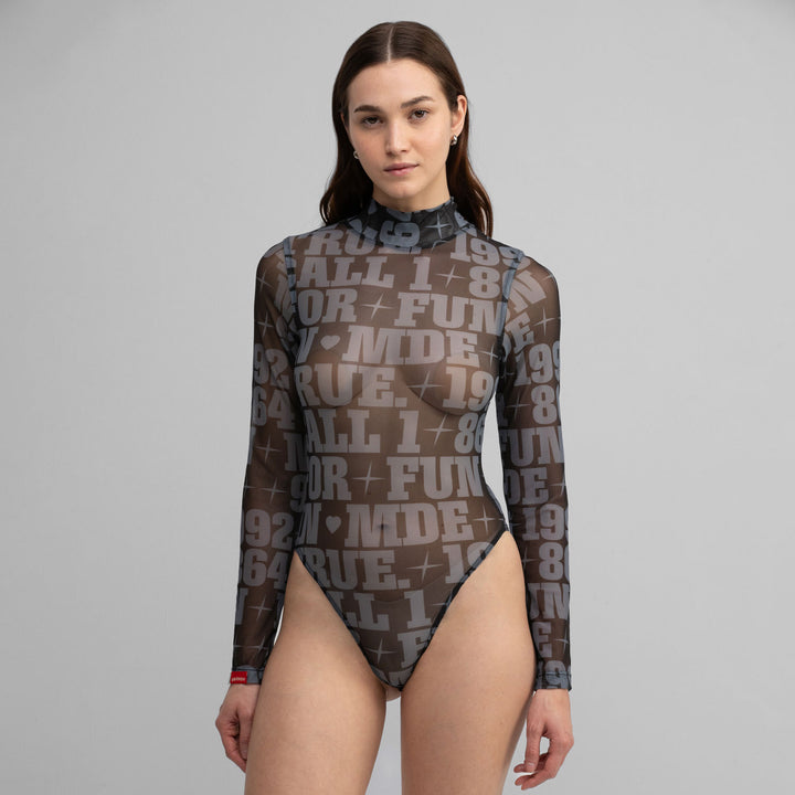 True X Smirnoff Mesh Bodysuit - Black