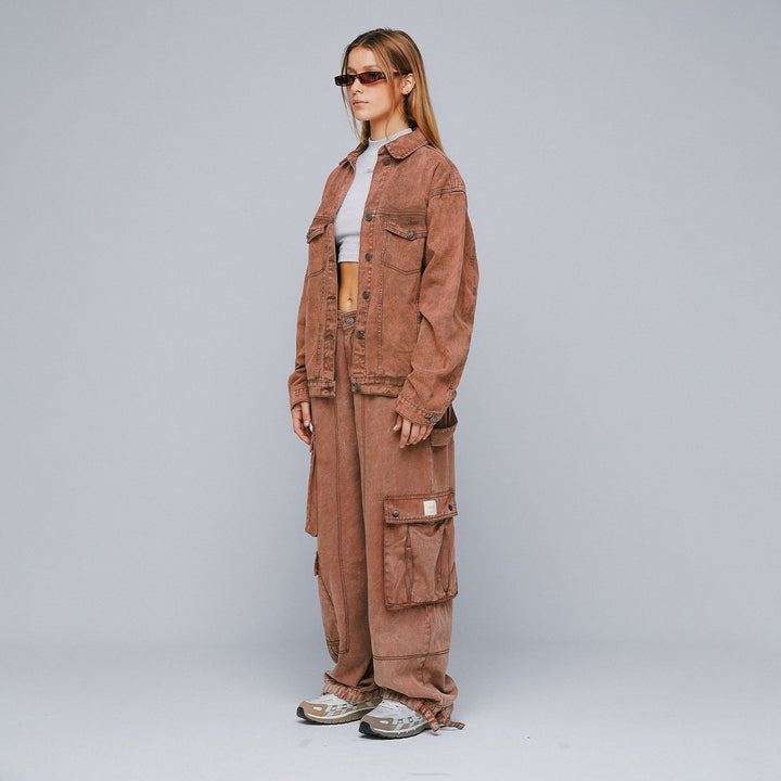 Washed Drill Jacket - Brown