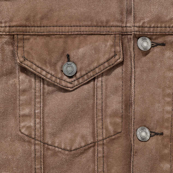 Washed Drill Jacket - Brown