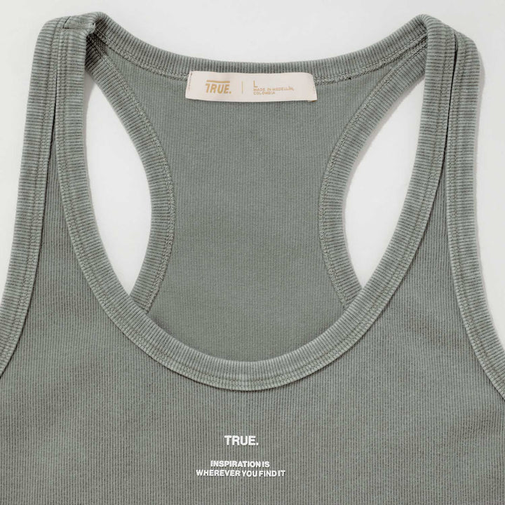 Washed Ribbed Tanktop - Light Grey