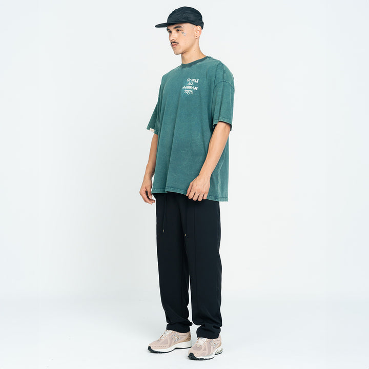 Playera Washed Oversized Dream - Verde