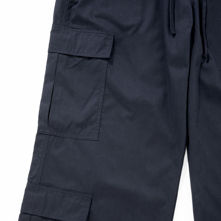 Loose Fit Cargo Trousers - Navy Blue