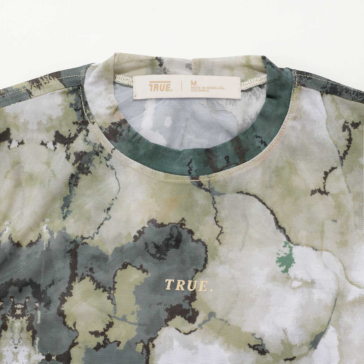 Marble Mesh Slim Tee - Green