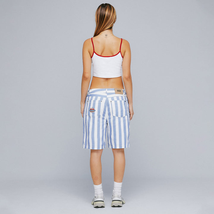 Striped Bermuda Shorts - Blue