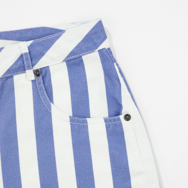 Striped Bermuda Shorts - Blue