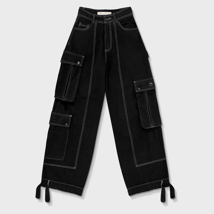 Pantalón Cargo Multi-Pocket - Negro