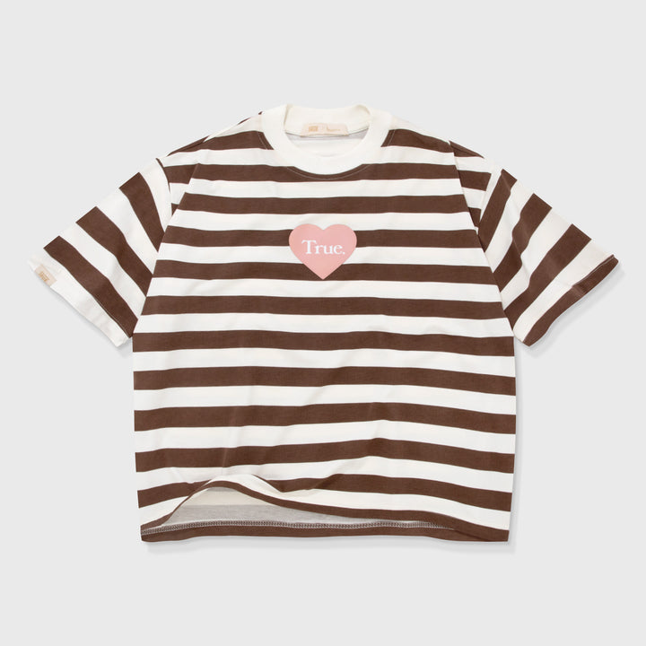 Striped Box-Fit T-Shirt - Brown