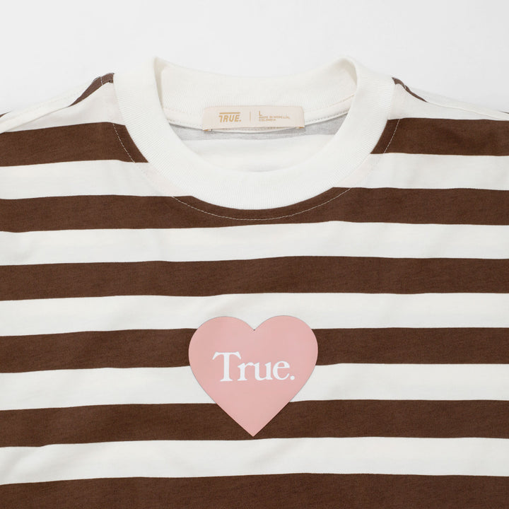 Striped Box-Fit T-Shirt - Brown