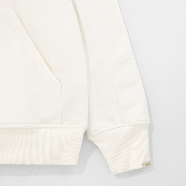 Sudadera color marfil con capucha
